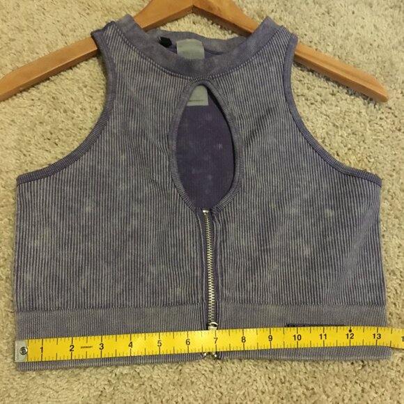 90 Degree By Reflex Athletic Zipper + Keyhole Crop Top Bra - Picture 8 of 10